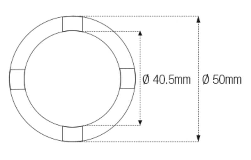 Nokkendop JMP voor chassismoer Ø INW 40,5mm - Ø UITW 50mm - 4 nokken