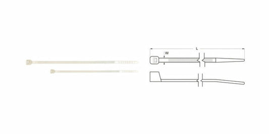 NYLON KABELBINDER  100 X 2,5 - PACK X100 WIT