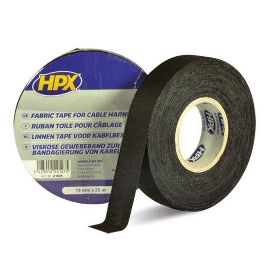 TAPE STOF ZWART ZWART - 19MM X 25M