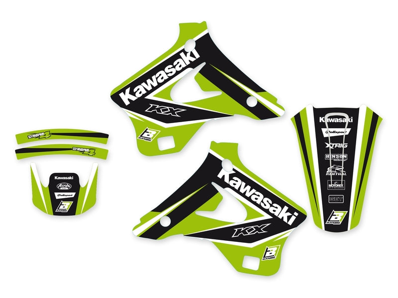 BLACKBIRD Dream Graphic 4 Graphic Kit Kawasaki KX125/250 