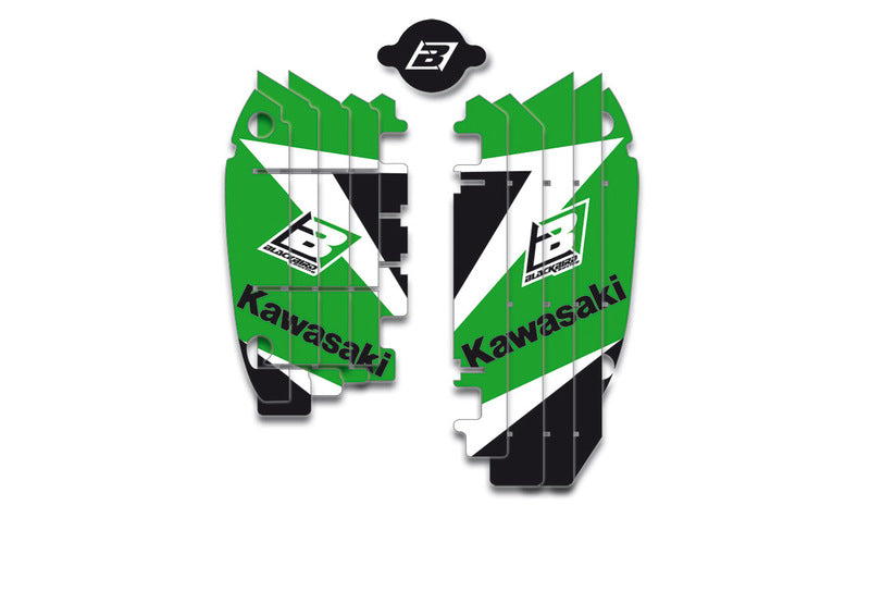 BLACKBIRD Dream Graphic 3 Radiator Louvers Graphic Kit Green Kawasaki KX250F