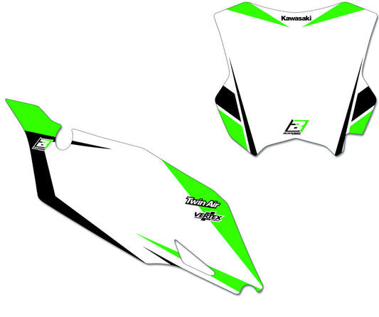 BLACKBIRD Graphic Plate Decals Kawasaki KX250F 