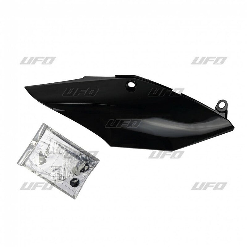 UFO Side number plates for Single Pipe black Honda 