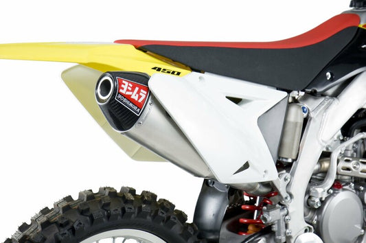 Replacement silencer Yoshimura USA RS4 stainless steel/aluminium with carbon end cap Suzuki RM-Z450