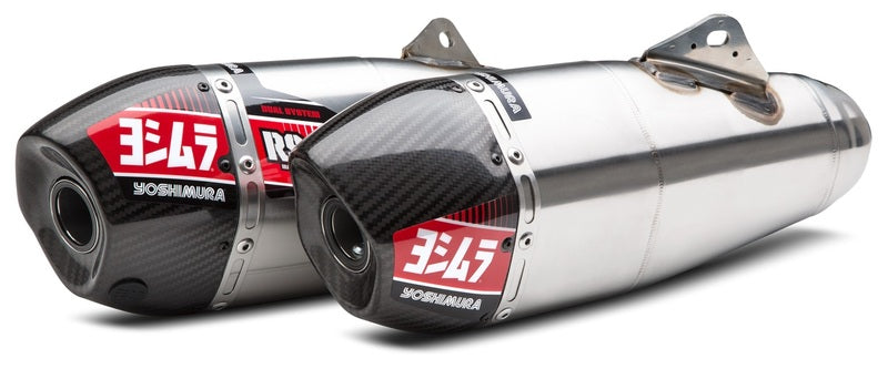 YOSHIMURA RS-9T Signature Series Dual Muffler Stainless Steel/Carbon End Cap Honda CRF250R 