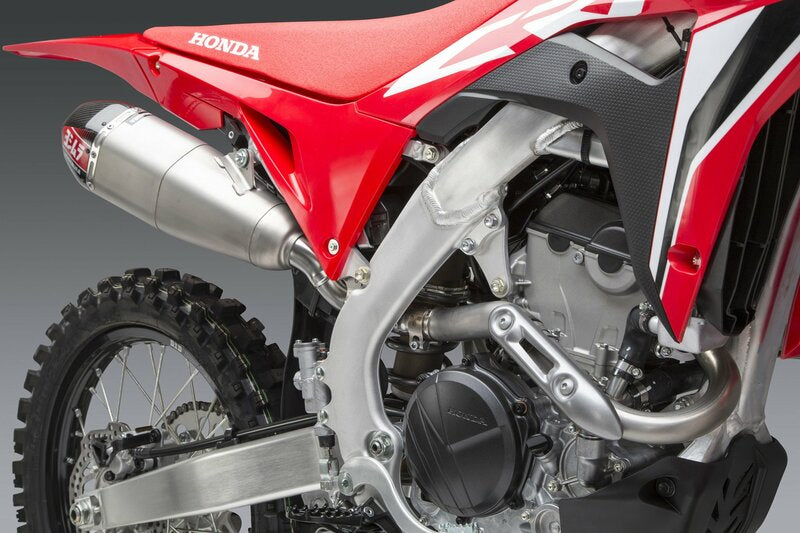 YOSHIMURA RS-9T Signature Series Dual Muffler Stainless Steel/Carbon End Cap Honda CRF250R