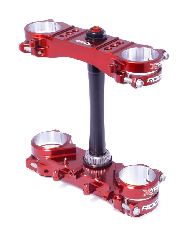 XTRIG ROCS Pro Supermotard Triple Clamp Red Offset Ø14-16mm Red Honda CRF250R/450R 