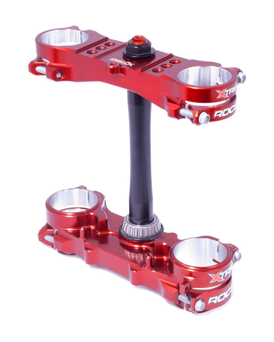 XTRIG ROCS Pro Supermotard Triple clamp Red Offset Ø14-16mm Xtring brown Yamaha YZ250F/450F 