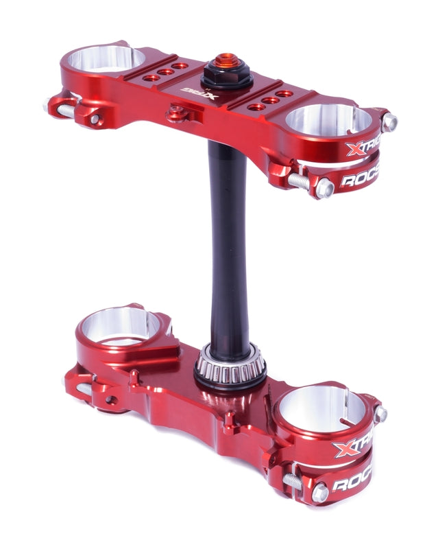 XTRIG ROCS Pro Supermotard Triple Clamp Red Offset Ø14-16mm Red Kawasaki KX450F/KX250/F 