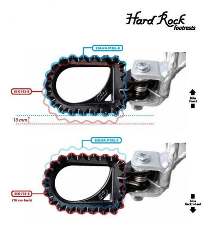 S3 Hard Rock rear footrest +10mm black steel 