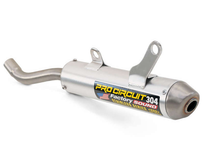 PRO CIRCUIT silencer 304 brushed aluminum/stainless steel end cap Kawasaki KX125 