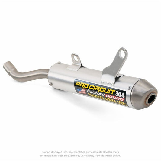 PRO CIRCUIT demper 304 geborsteld aluminium/RVS eindkap Kawasaki KX250