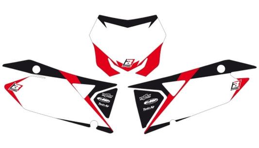 BLACKBIRD Graphic Front Plate Stickers White Suzuki RM-Z450