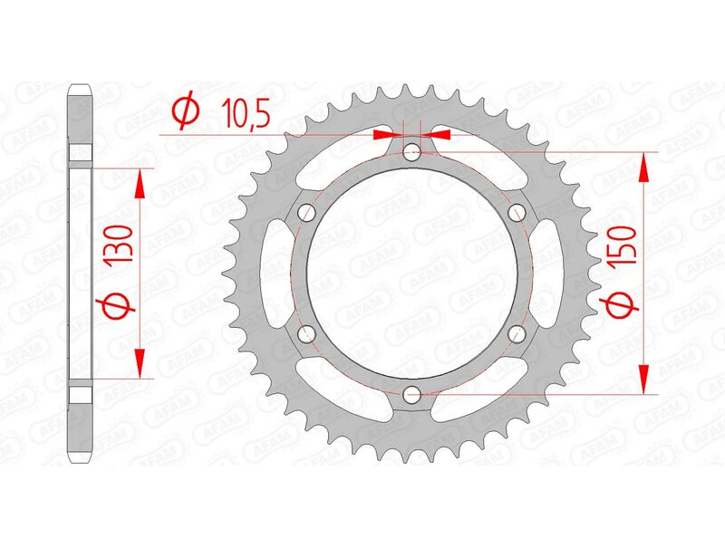 AFAM Steel standard rear sprocket 10501 - 520