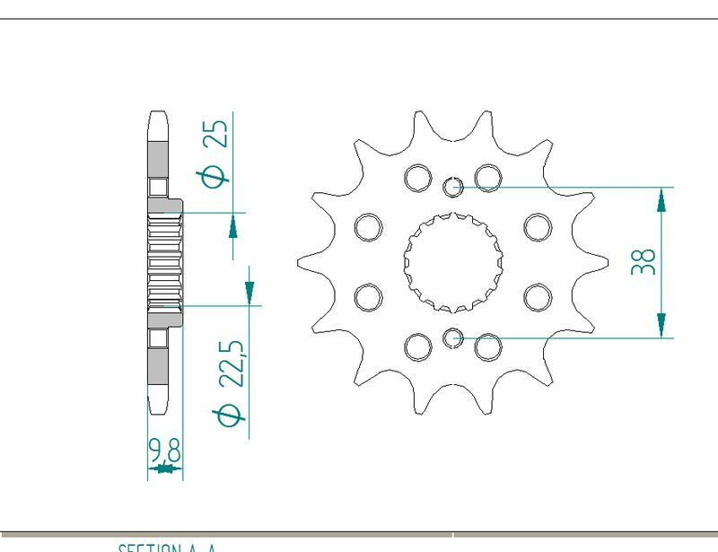 AFAM Steel standard front sprocket 166400 - 520