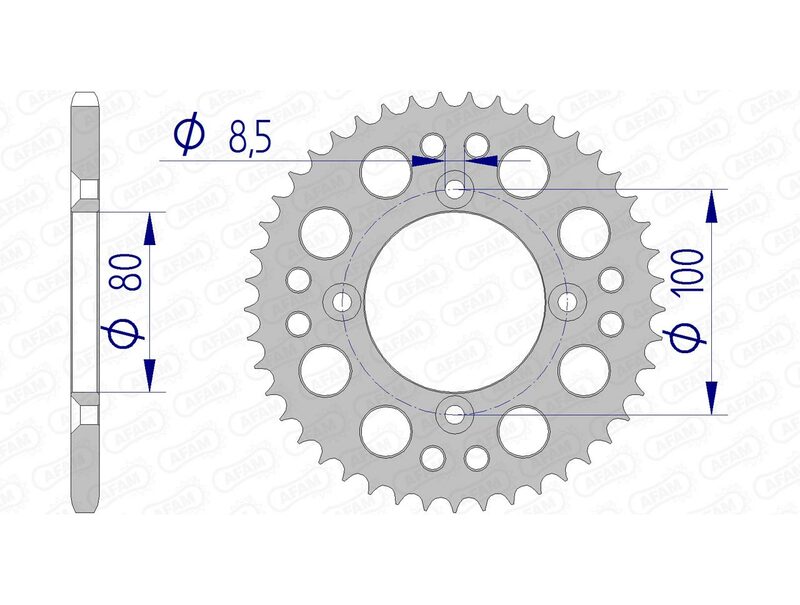 AFAM Aluminum ultra-light rear sprocket 11101 - 420