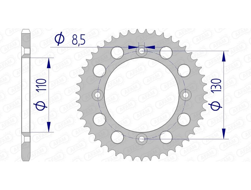 AFAM Aluminium ultralicht achtertandwiel 11104 - 420