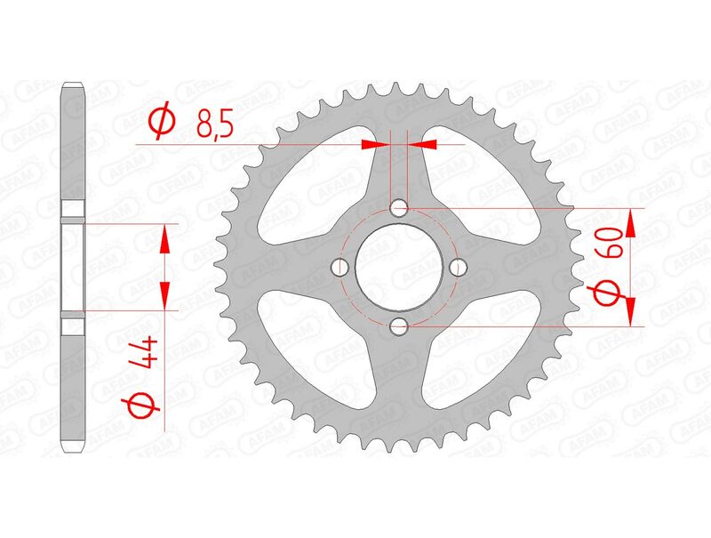 AFAM Steel standard rear sprocket 12100 - 420