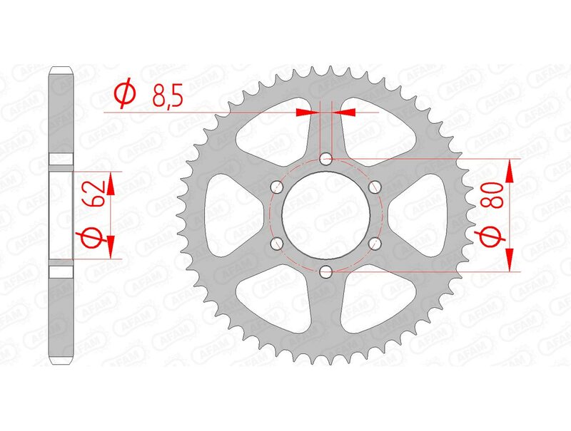 AFAM Steel standard rear sprocket 12208 - 428