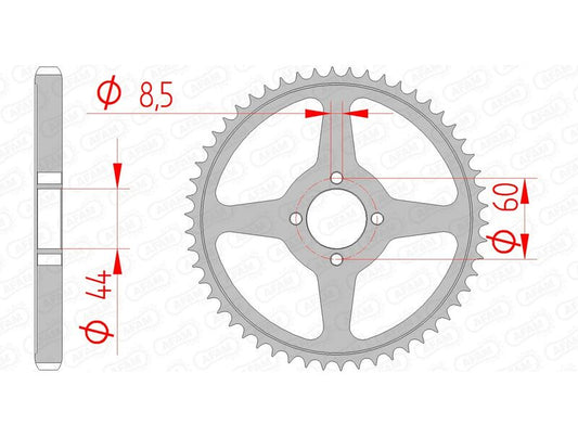 AFAM Steel standard rear sprocket 12222 - 428