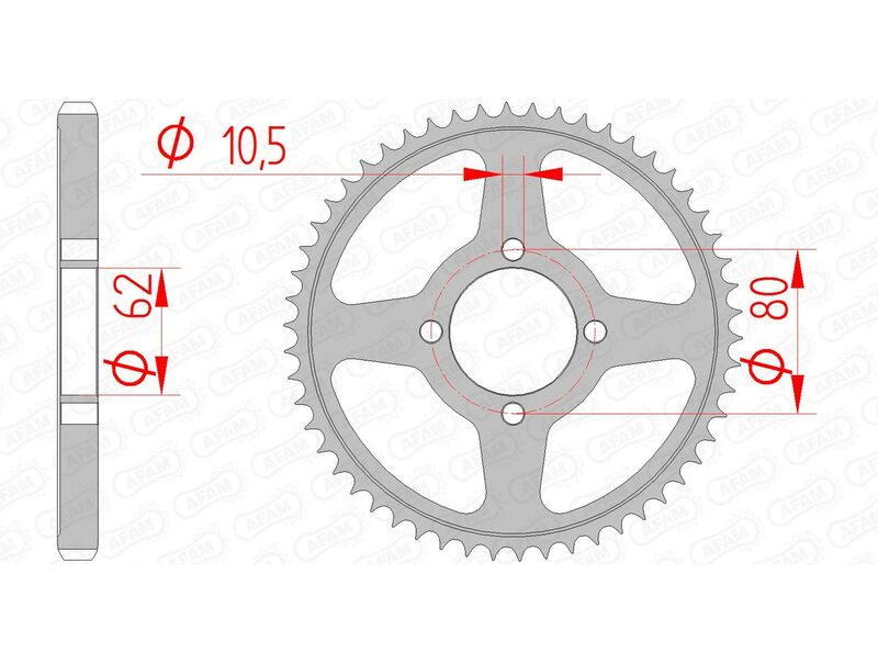 AFAM Steel standard rear sprocket 12224 - 428