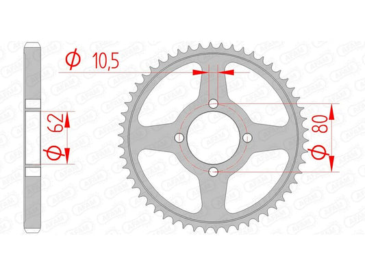 AFAM Steel standard rear sprocket 12224 - 428