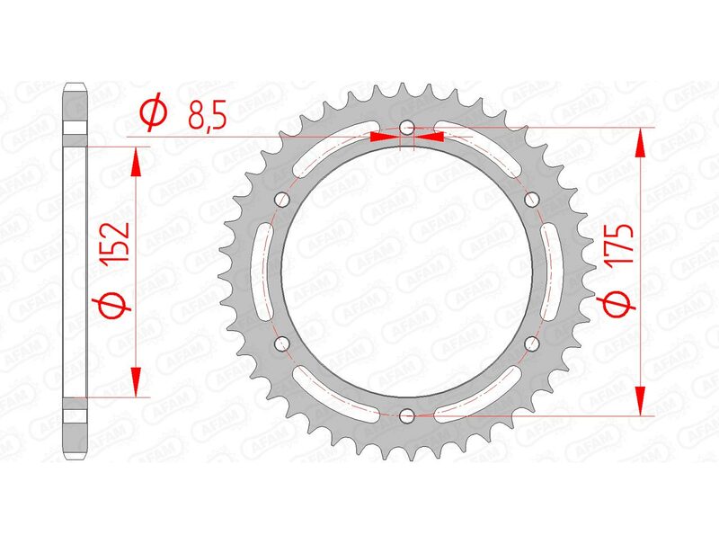 AFAM Steel standard rear sprocket 12301 - 520