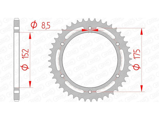 AFAM Steel standard rear sprocket 12301 - 520