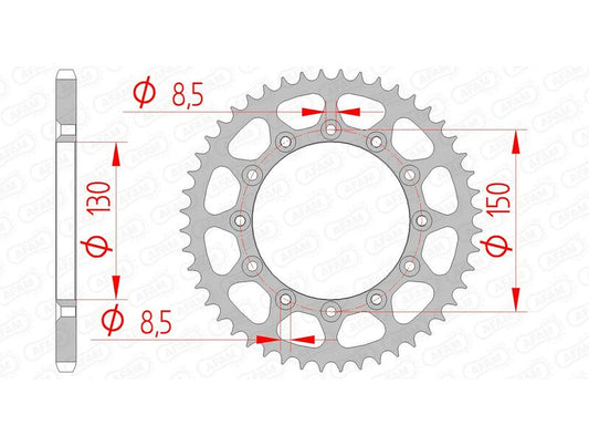 AFAM Steel standard rear sprocket 12323 - 520