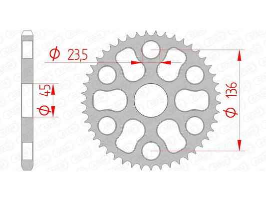 AFAM Steel standard rear sprocket 12325 - 428