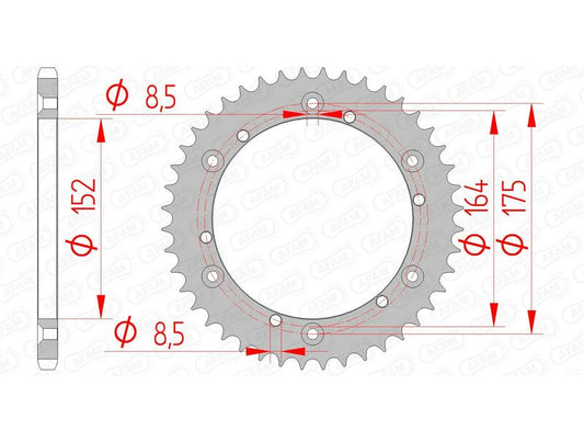 AFAM Steel standard rear sprocket 12500 - 520