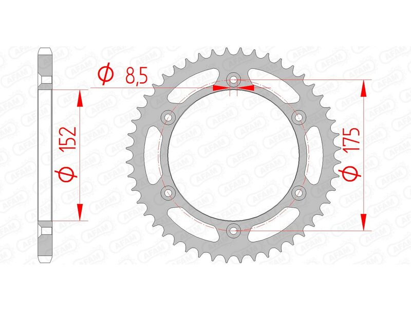 AFAM Steel standard rear sprocket 12508 - 520