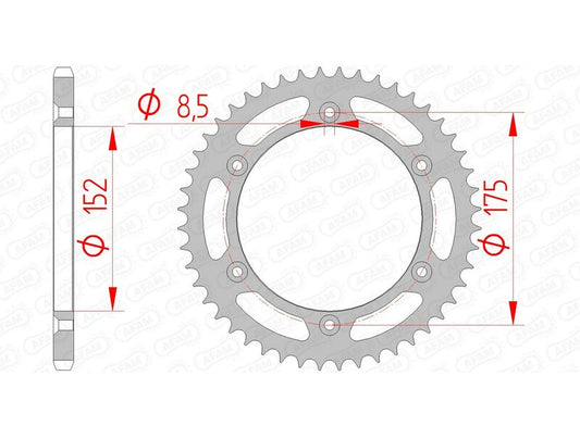 AFAM Steel standard rear sprocket 12508 - 520