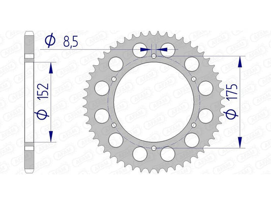 AFAM Aluminum ultra-light hard anodized rear sprocket 13301 - 520