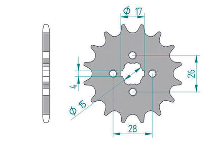 AFAM Steel standard front sprocket 20104 - 420