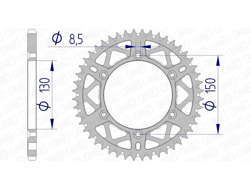 AFAM Aluminium ultralicht zelfreinigend achtertandwiel 13323 - 520