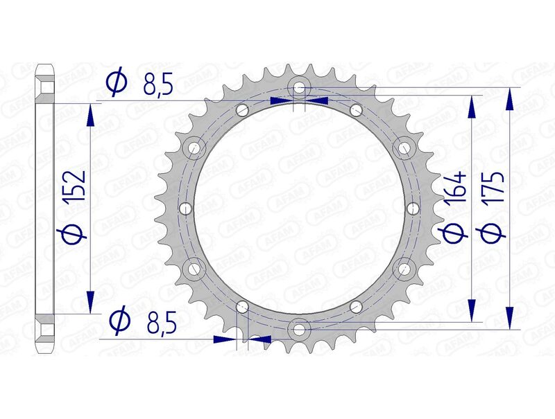 AFAM Aluminum rear sprocket 13500 - 520