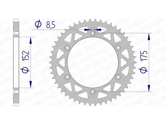 AFAM Aluminum rear sprocket 13508 - 520