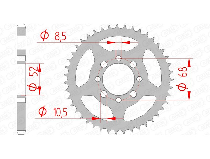 AFAM Steel standard rear sprocket 14101 - 428