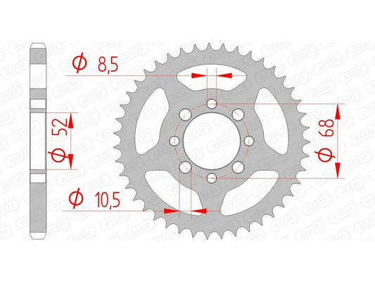 AFAM Steel standard rear sprocket 14101 - 428