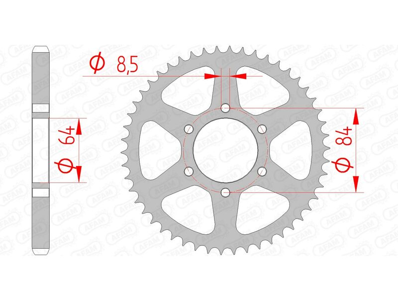 AFAM Steel standard rear sprocket 14200 - 428