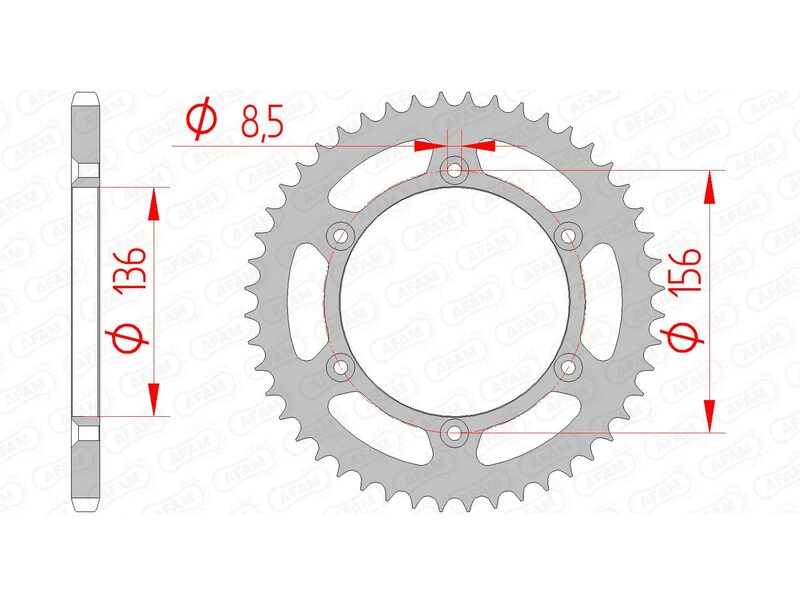 AFAM Steel standard rear sprocket 14206 - 520