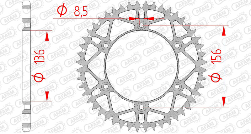 AFAM Steel self-cleaning rear sprocket 14206 - 520