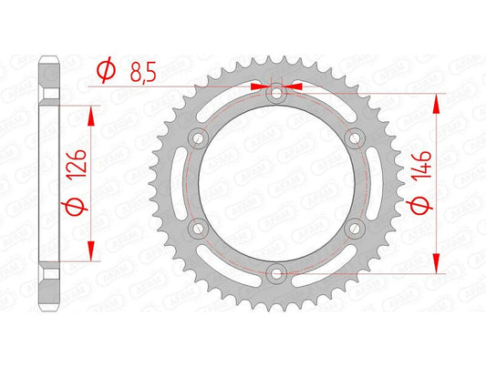 AFAM Steel standard rear sprocket 14207 - 428