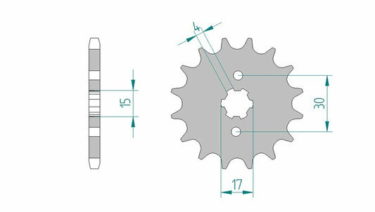 AFAM Steel standard front sprocket 20107 - 428