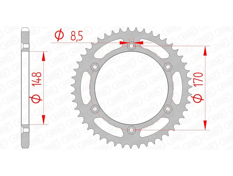 AFAM Steel standard rear sprocket 14501 - 520