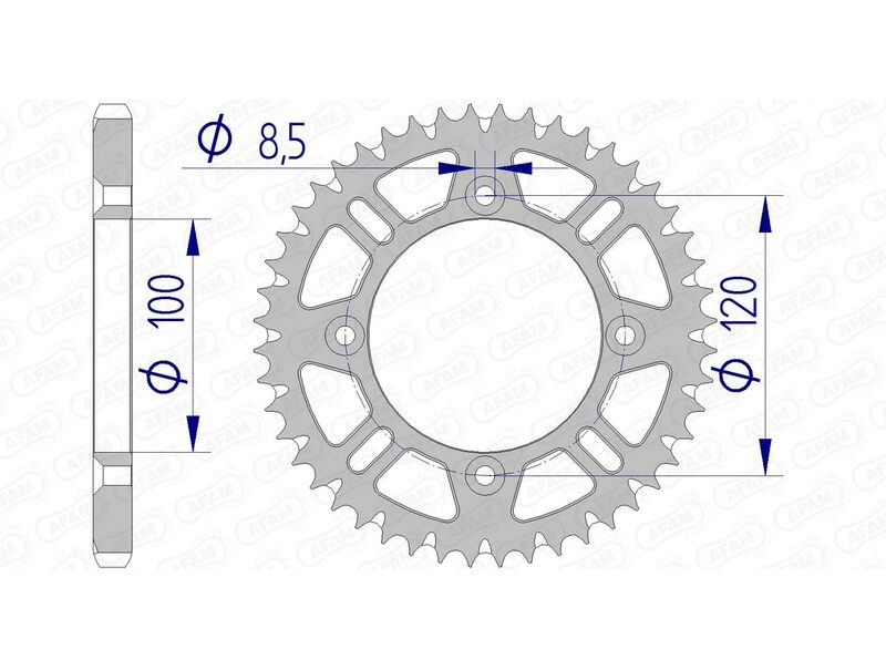 AFAM Aluminum ultra-light self-cleaning rear sprocket 15104 - 428