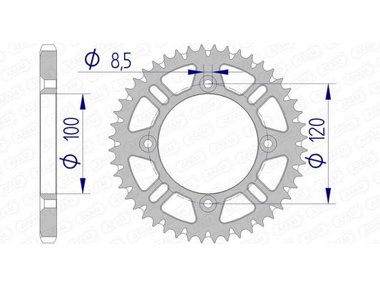 AFAM Aluminium ultralicht zelfreinigend achtertandwiel 15104 - 428