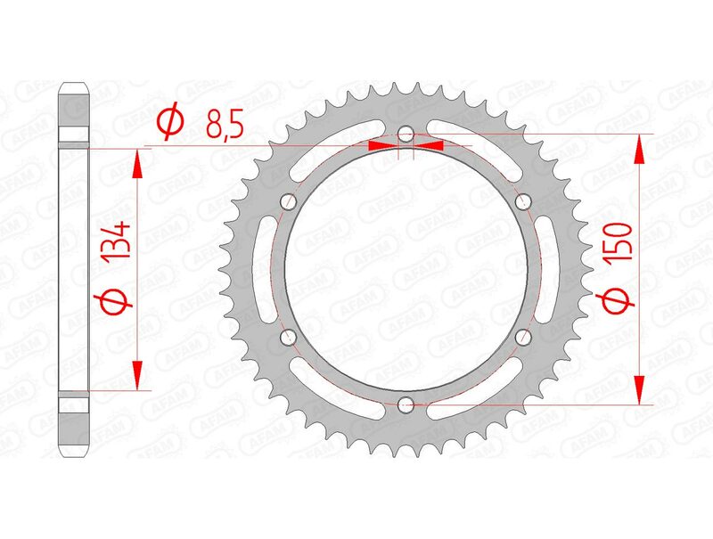 AFAM Steel standard rear sprocket 16203 - 428