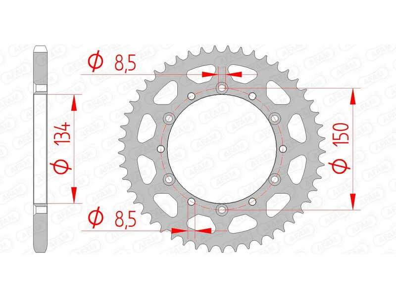 AFAM Steel standard rear sprocket 16204 - 520